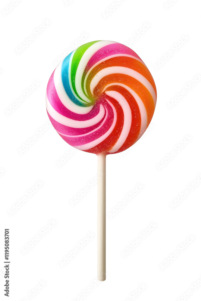 Red lollipop on stick isolated on white background Red lollipop on stick isolated on white background