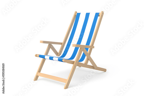 Deckchair or beach chair mock up on isolated white background photo