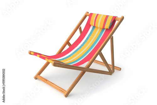 Deckchair or beach chair mock up on isolated white background photo