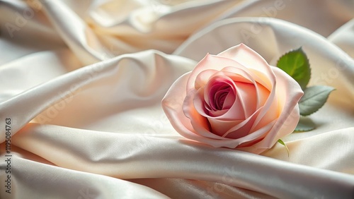 rose on soft silk fabric, delicate petals, rose flowers, feminine style
