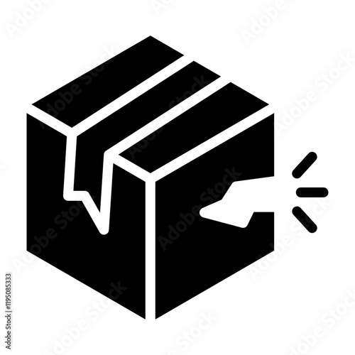 Broken Box Vector Glyph Icon Design