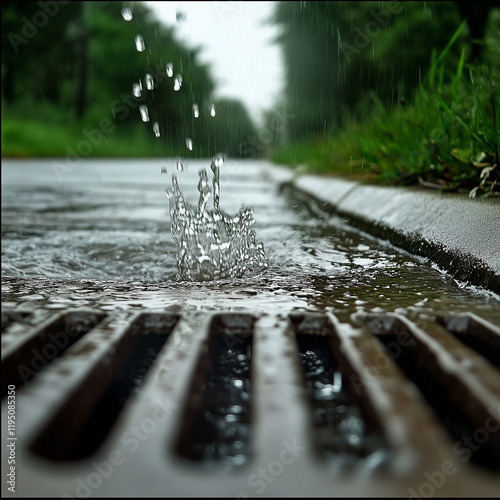 wasser, rain, feucht, natur, auto, bach, fluss, abfluß, gulli, straße, bordstein, kanaldeckel, kanal, bonbons, fontain, cascada, erkältung, fliessend, flüssig, park, wetter, green, gischt, bonbons, st