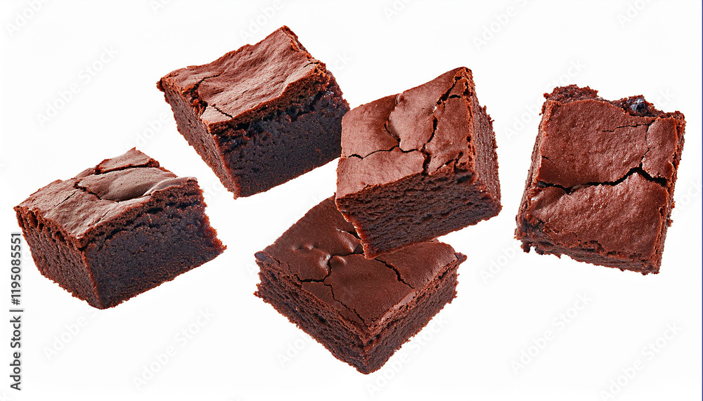 pieces of chocolate brownies floating pieces of chocolate brownies floating