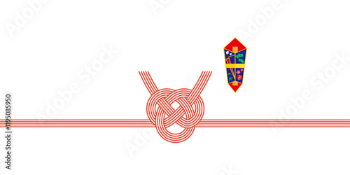 水引のベクターイラスト 熨斗　プレゼント用包装用紙背景イラスト