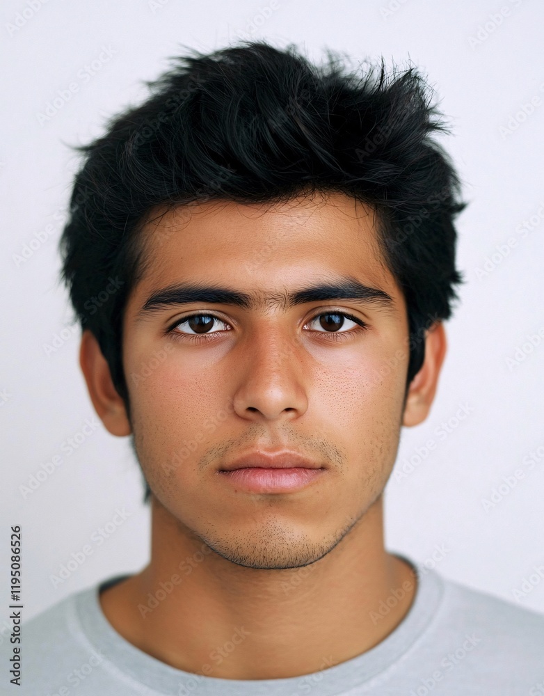 Obraz premium ID Photo for Passport : Mexican young adult man 3
