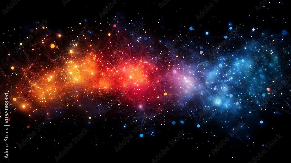 Fototapeta premium Graphic representation of interconnected companies forming a partnership network. Bright lighting, contrast