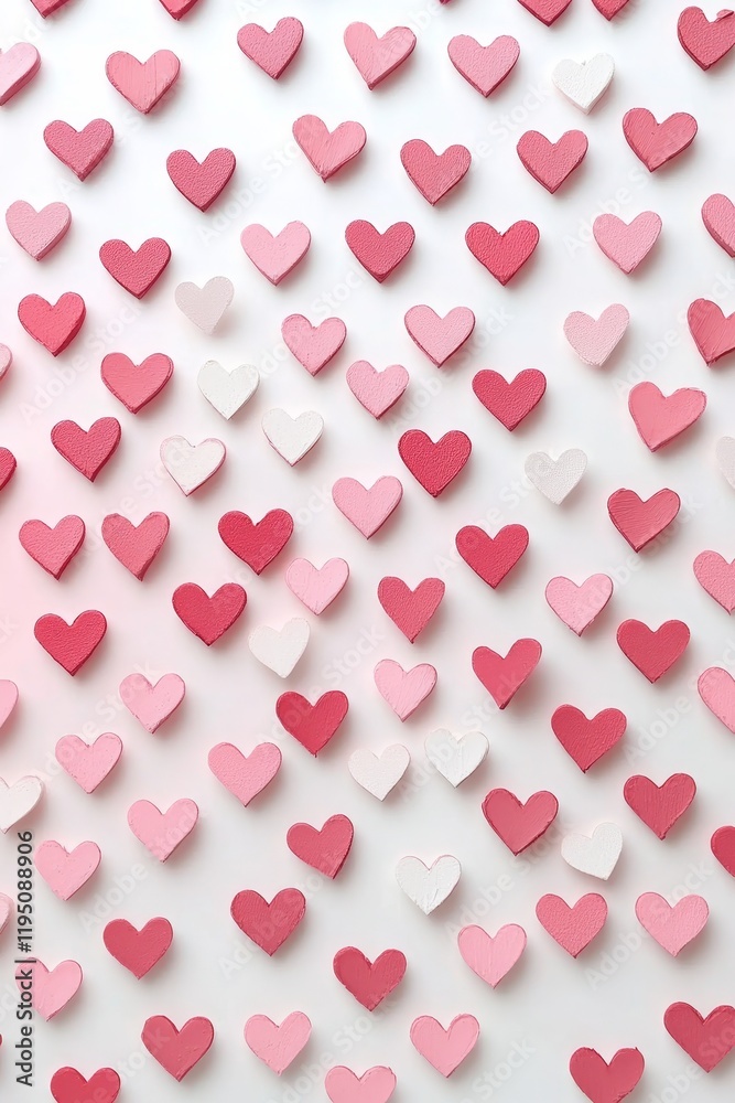 Pink And Red Heart Gradient Background With Copy Space, Valentine s Day Texture Love Concept
