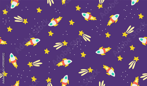 Cute cartoon space pattern background vector design