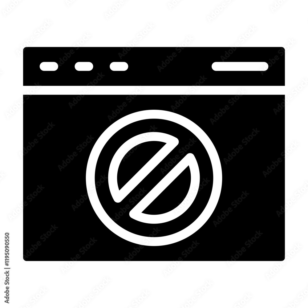 Blocked Website Vector Glyph Icon Design Blocked Website Vector Glyph Icon Design