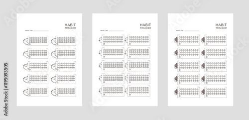 Cute habit check-in monthly plan, habit development plan, dog, A5, printable