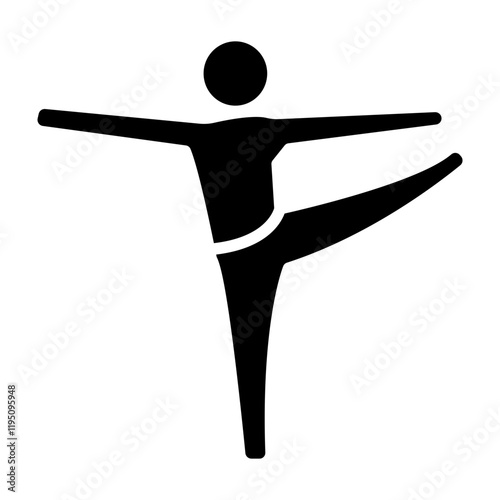 Extended HandtoBigToe Pose (Utthita Hasta Padangusthasana) Vector Glyph Icon Design