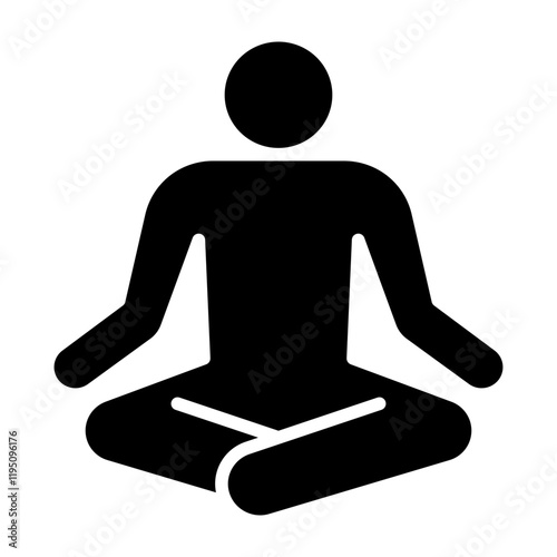 Lotus Pose (Padmasana) Vector Glyph Icon Design