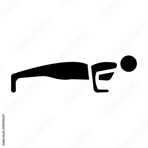 FourLimbed Staff Pose (Chaturanga Dandasana) Vector Glyph Icon Design photo