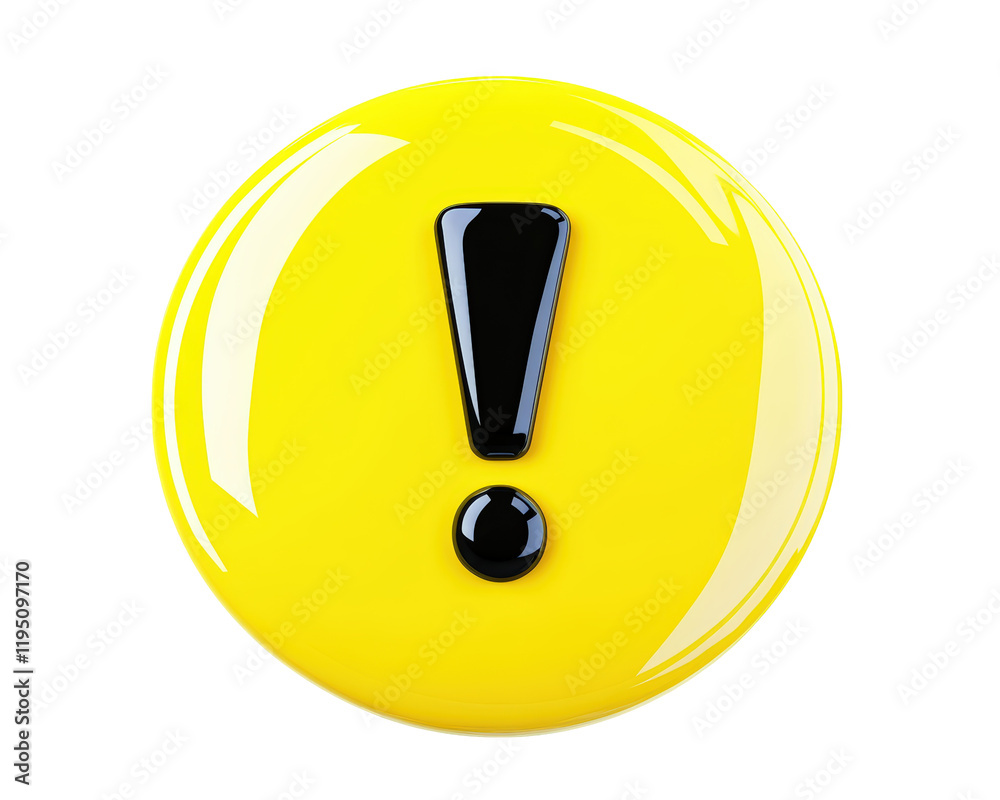 Isolated Yellow Exclamation Mark Circle Isolated Yellow Exclamation Mark Circle