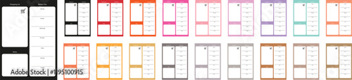 Simple, modern design, colorful shopping list, A4, printable