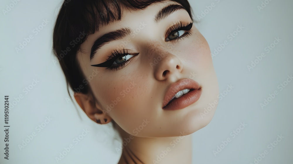 Fototapeta premium Woman with classic winged eyeliner