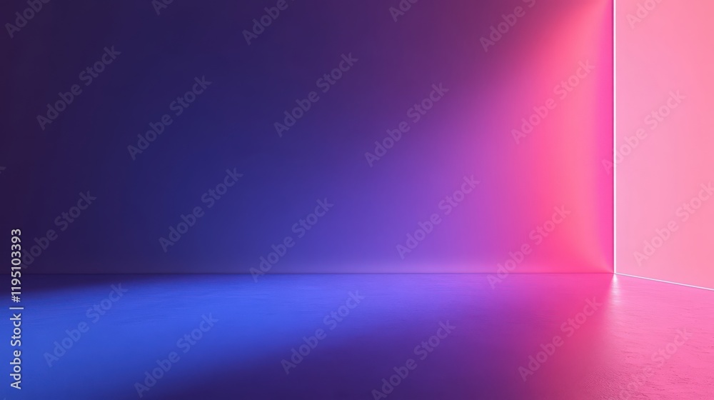 Abstract purple to pink gradient with light line on wall and reflection on floor Abstract purple to pink gradient with light line on wall and reflection on floor