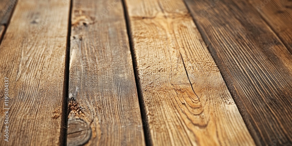 Obraz premium Closeup view of freshly planed wooden boards displaying rich brown textures with varying shades, positioned diagonally across the image plane.