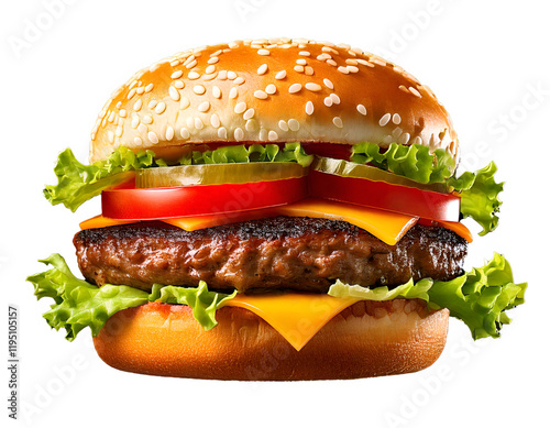hamburger on transparent background