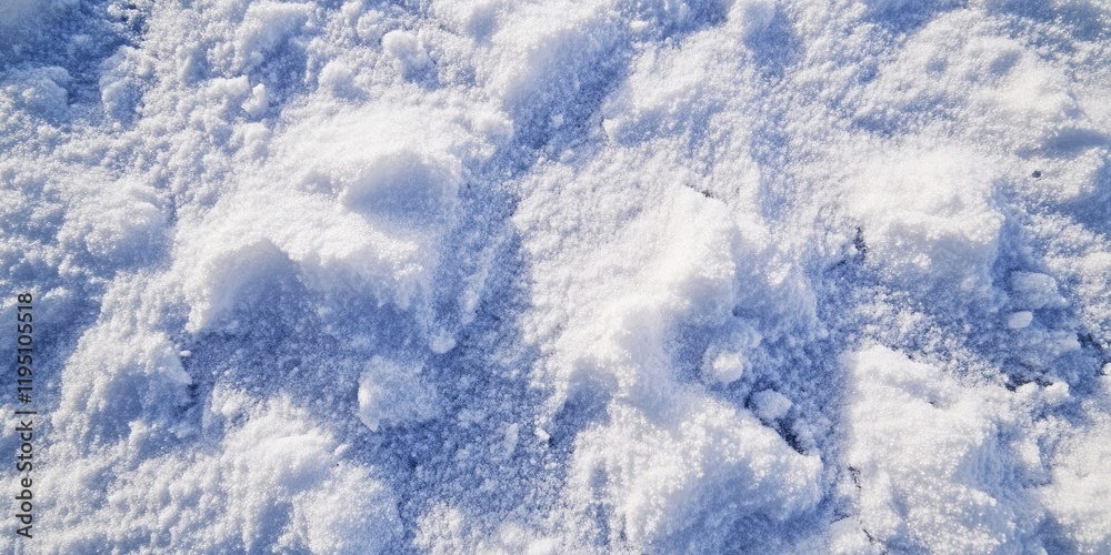 Closeup top view of textured snow with soft white flakes and uneven icy surfaces in natural daylight creating a serene winter atmosphere Closeup top view of textured snow with soft white flakes and uneven icy surfaces in natural daylight creating a serene winter atmosphere