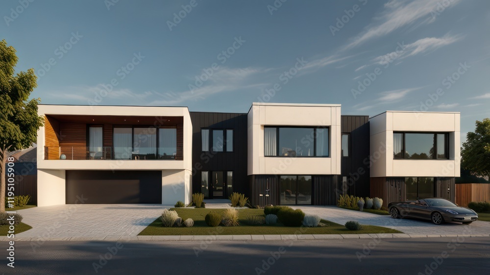 modern building with trees modern building with trees
