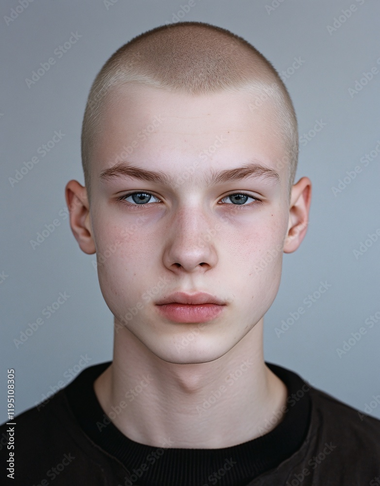 Obraz premium ID Photo for Passport : Russian teenager boy 8