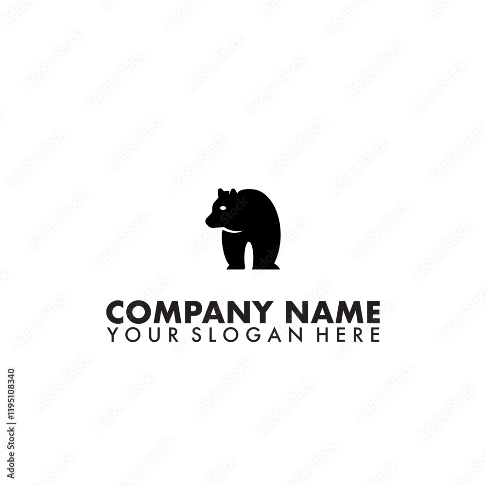 Obraz premium Minimalist bear logo vector template 