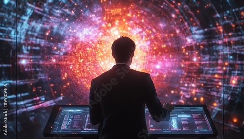 Wallpaper Mural Business executive analyzing profitable financial trends Torontodigital.ca