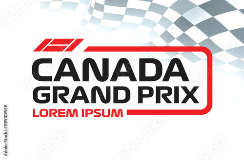 Canada montreal gp flag race car event icon transport jet sport racing symbol concept design template vector isolated promotion power hybrid white background poster red black white banner flyer