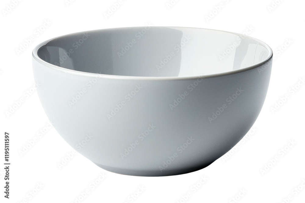 Simple white ceramic bowl with a glossy finish Simple white ceramic bowl with a glossy finish