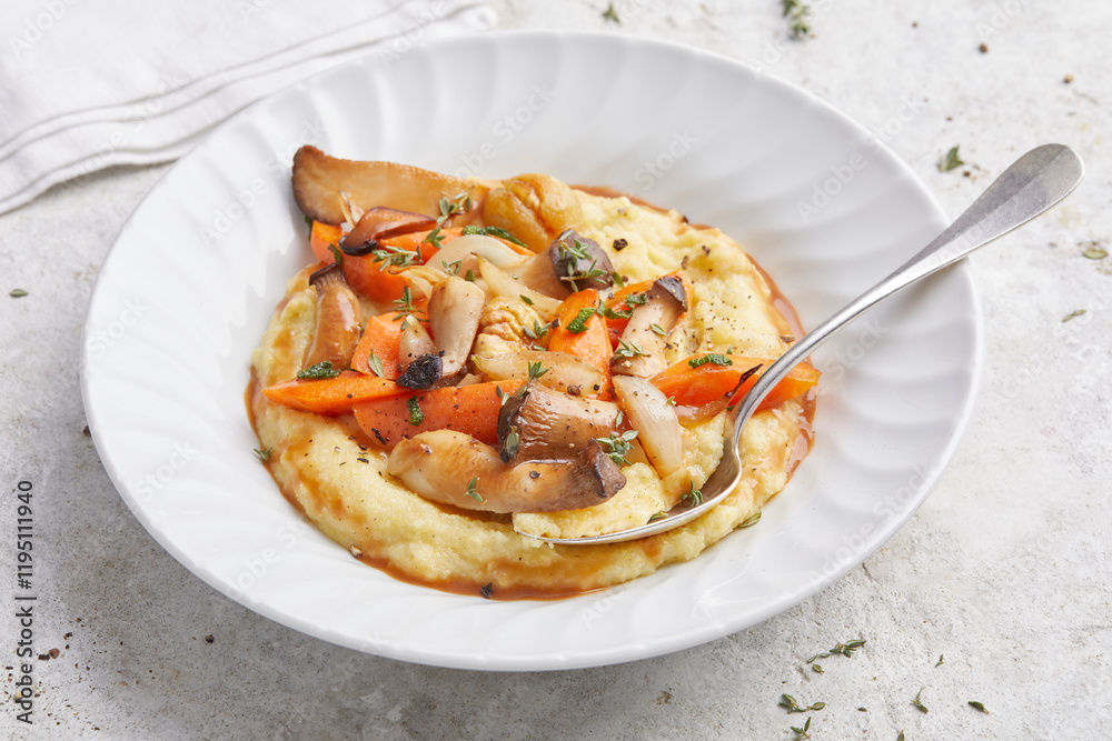Mushroom and Chestnut Ragout with Polenta Mushroom and Chestnut Ragout with Polenta