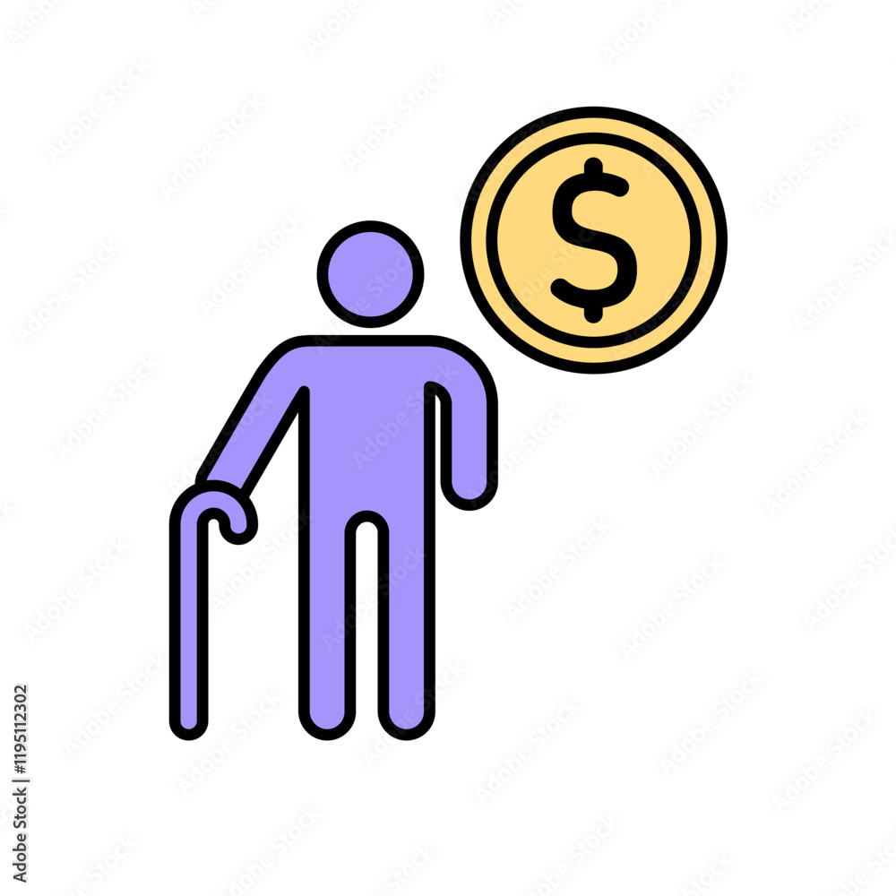 Icon a RETIREMENT, isolated against a clean background. Icon a RETIREMENT, isolated against a clean background.