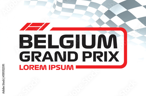 Belgium spa gp flag race car event icon transport jet sport racing symbol concept design template vector isolated promotion power hybrid white background poster red black white banner flyer