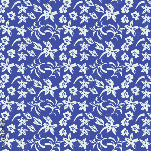 Trendy Floral pattern in the many kind of flowers. Tropical botanical Motifs scattered random. Seamless vector texture