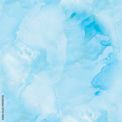 Ocean Watercolor Marble. Pale Watercolor Background. Blue Vector Texture. Blue Watercolor Repeat. Water Art Paint. Ocean Subtle Abstract Painting. Sea Abstract Background. Sky Marble Background.