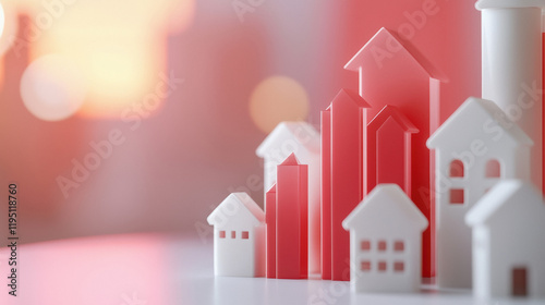 A red graph going upwards on a white background