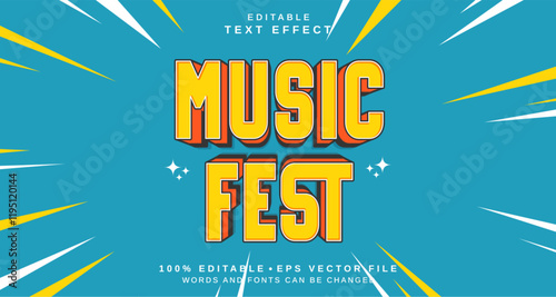 Editable text style effect - Music Fest text style theme.