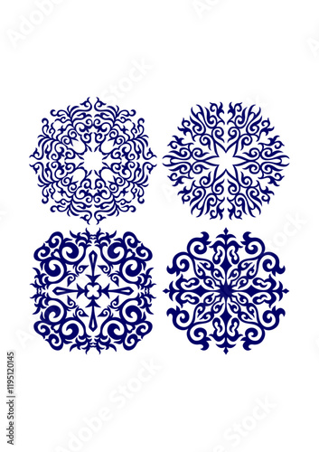 Beautiful ornaments in the form of a circle