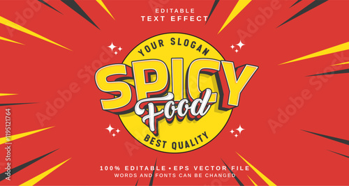 Editable text style effect - Spicy Food text style theme.