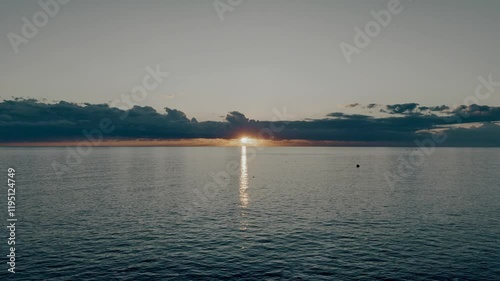 Serene ocean sunset. High quality photo