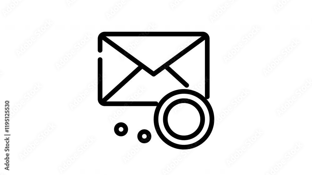 icon line motion graphic email coin icon line motion graphic email coin