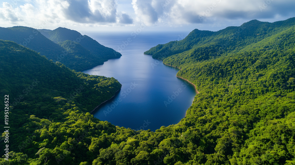 A wide-angle view of a curved dam surrounded by lush green hills and a calm reservoir. A wide-angle view of a curved dam surrounded by lush green hills and a calm reservoir.