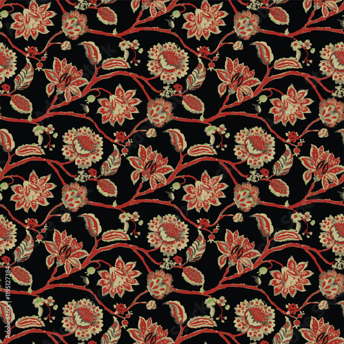 Trendy Floral pattern in the many kind of flowers. Tropical botanical Motifs scattered random. Seamless vector texture