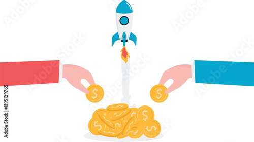 Social media illustration, business concept, web design

