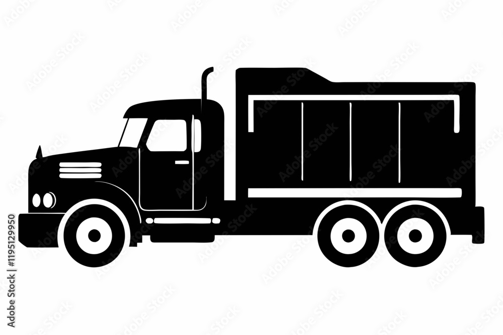 Clean Semi-Truck Vector Graphic Clean Semi-Truck Vector Graphic