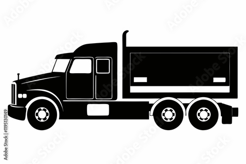 Clean Semi-Truck Vector Graphic