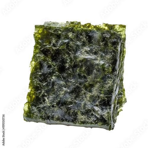 Close-Up of a Crispy Square Seaweed Sheet  A Detailed Macro Photography of Dried Seaweed Snack