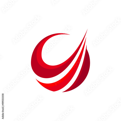 red and white abstract logo