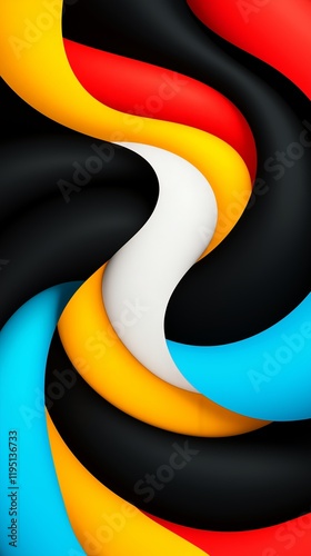  Abstract background with black, red, blue, yellow, orange, and white colors, mobile phone wallpaper.