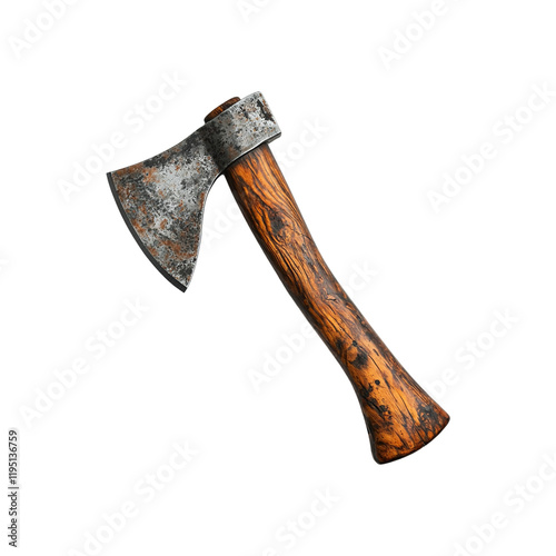 sharp axe with a wooden handle png